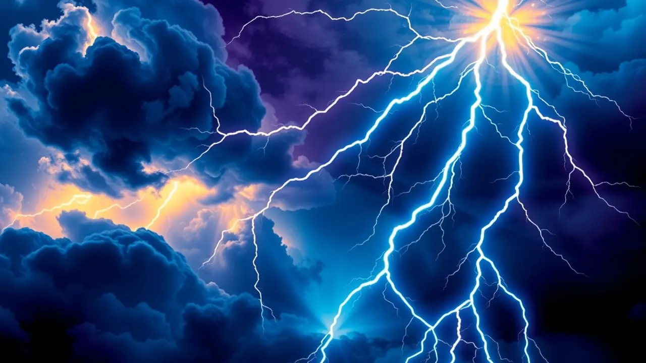 Imagem simbólica de trovão representando Zhèn