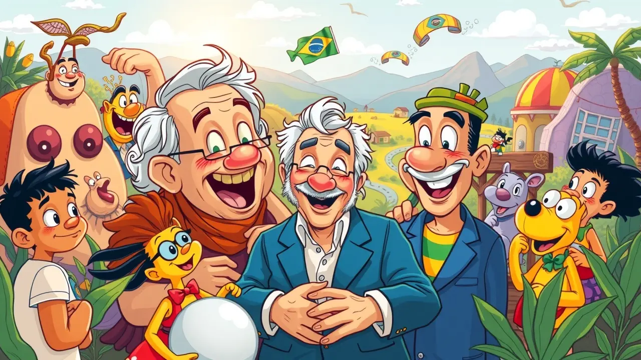 Sonhar com Ziraldo: Descubra o Significado e as Mensagens Ocultas Ilustração colorida de Ziraldo com seus personagens