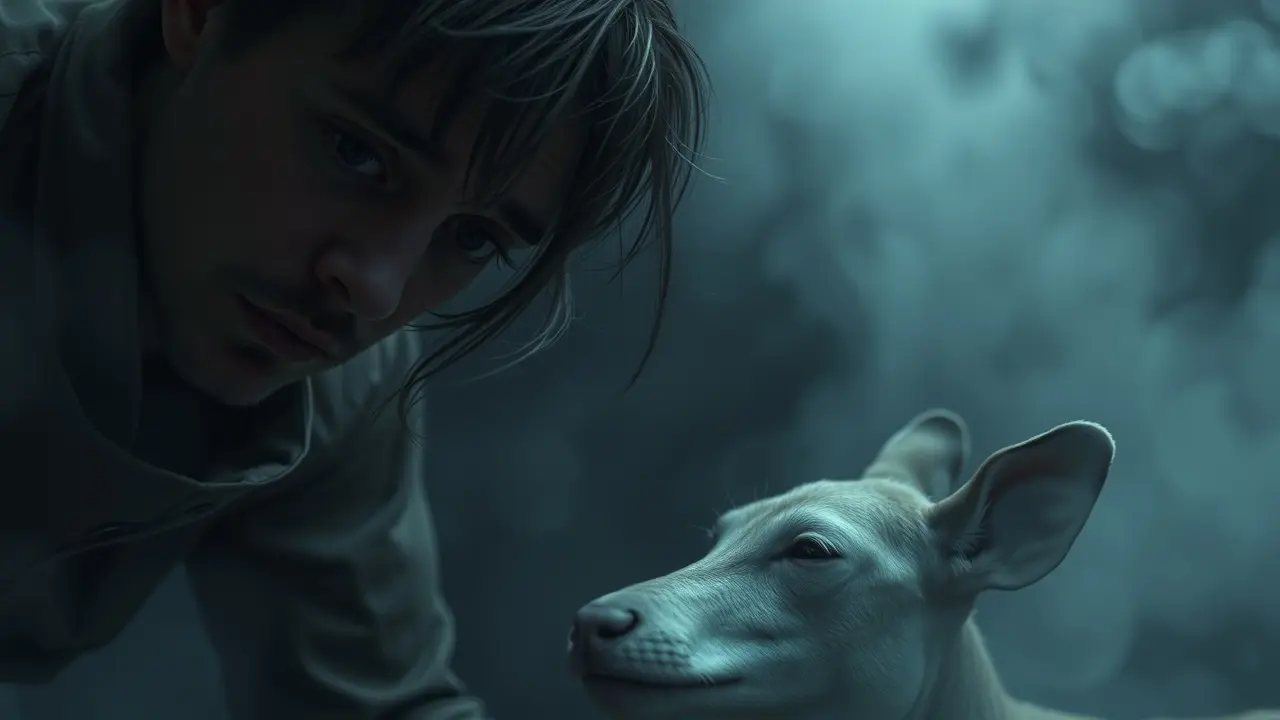 Sonhar com Zoonose: Descubra o Significado Oculto Pessoa preocupada olhando para um animal doente