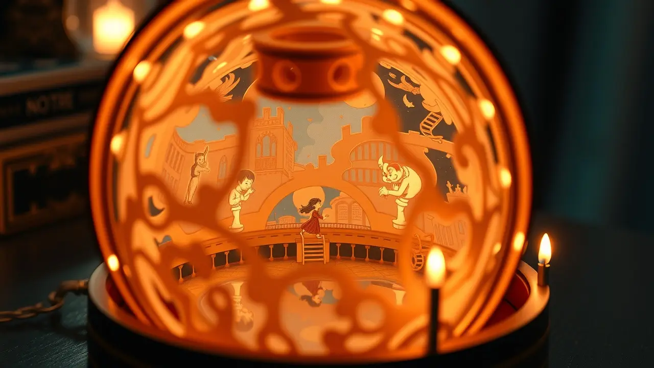 Ilustração de um zootropo antigo.